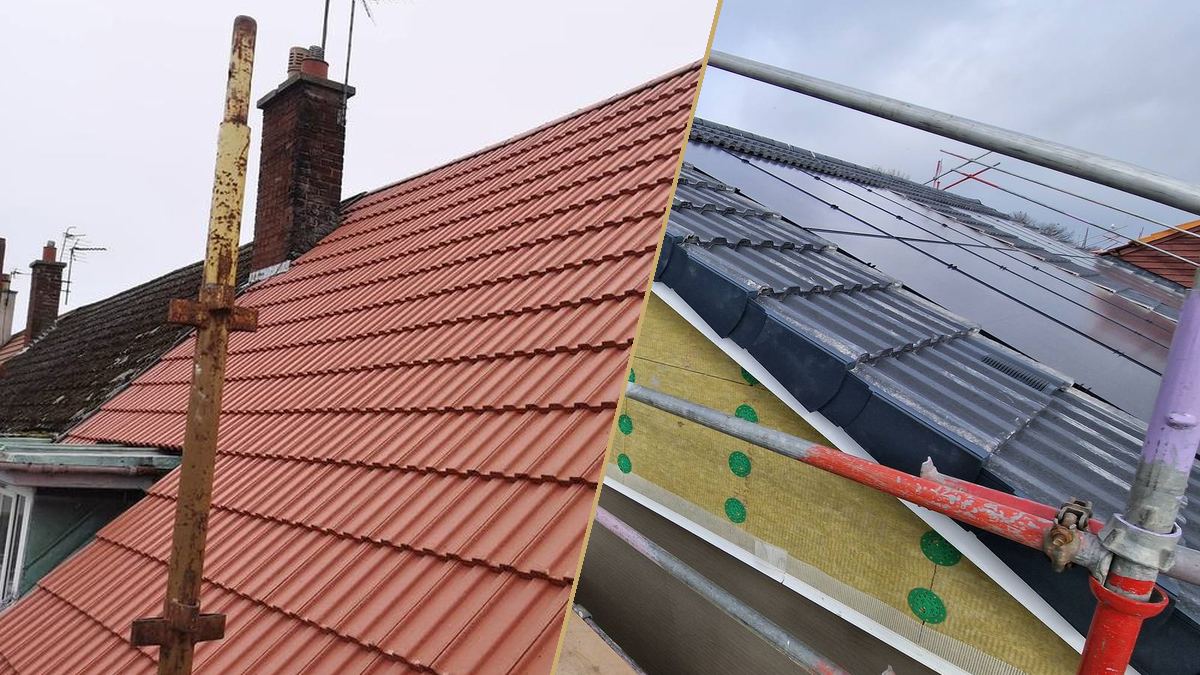 In-roof solar array set into a newly tiled roof
